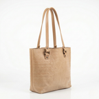 Bolsa Tote de Piel PullUp color Beige, hecha a mano en León — INALIA Leather