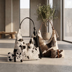 Combo Dúo Pelo de Vaca — Bolsa Hobo + Cartera Tote (Piezas Únicas)