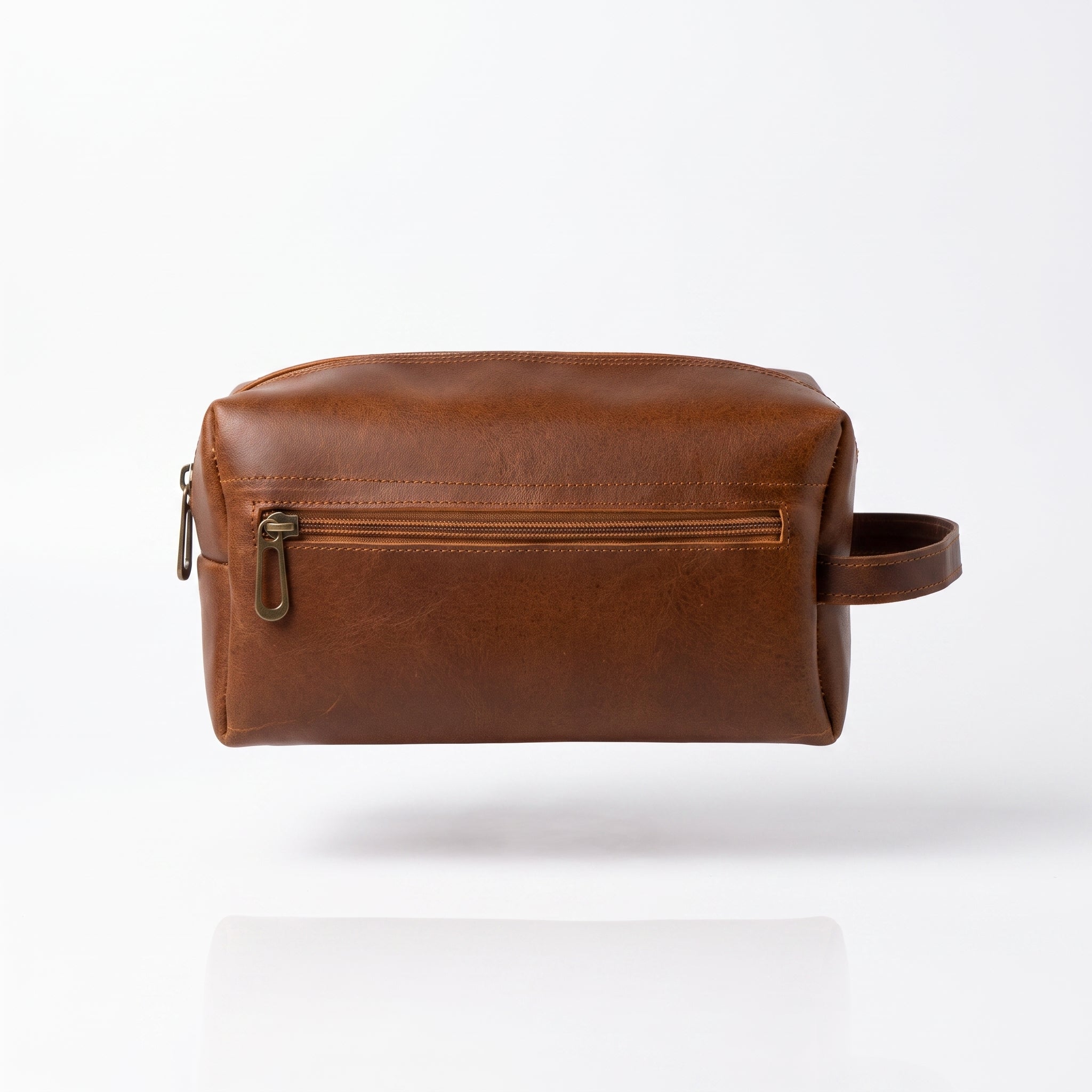 Neceser de Piel Pull-Up Color Miel – Dopp Kit Hecho a Mano