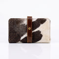 Cartera Tote de pelo de vaca café y blanco