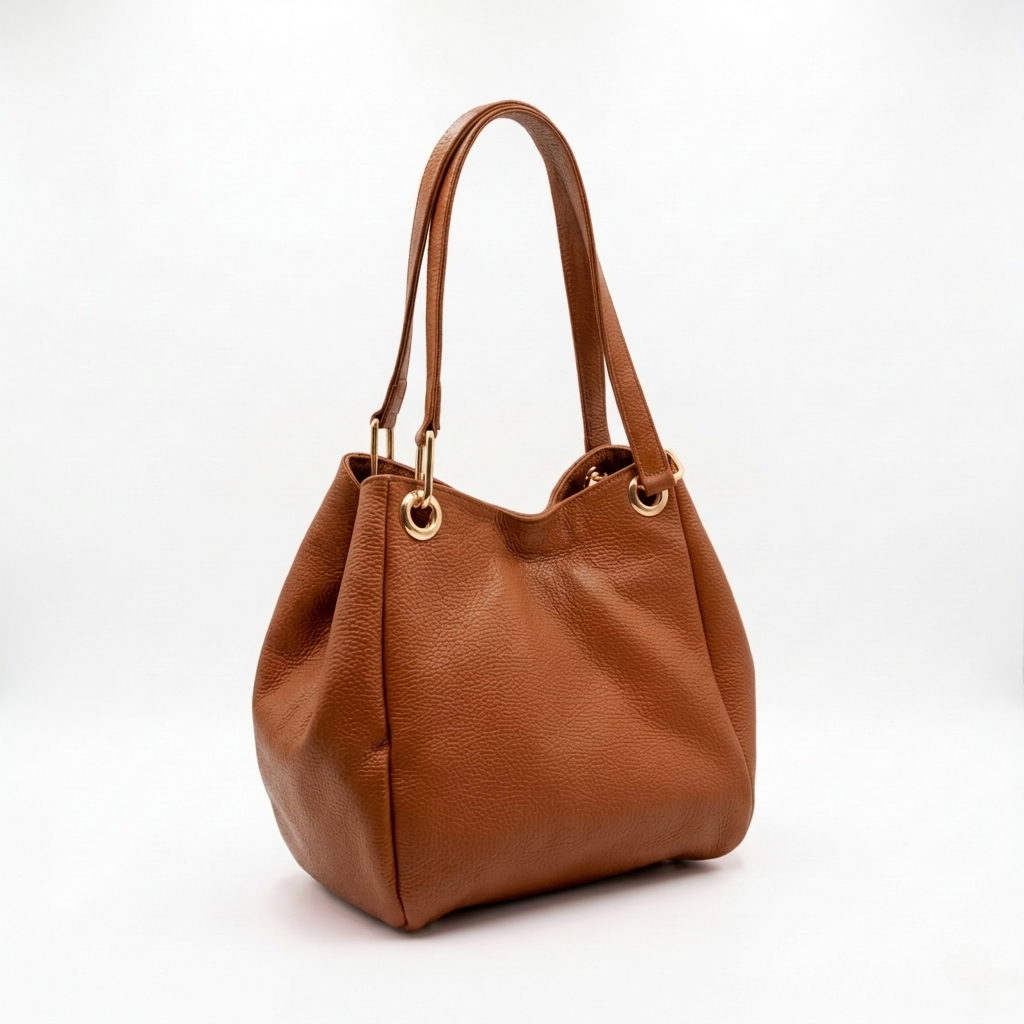 Bolsa Serena de piel Floater color Café, vista 3/4