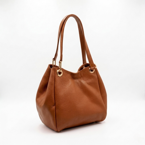Bolsa Serena de piel Floater color Café, vista 3/4