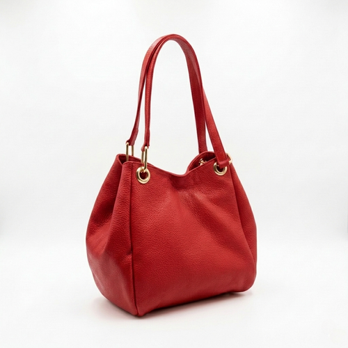 Bolsa Serena de piel Floater color Rojo, vista 3/4