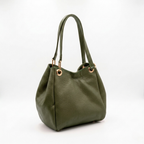 Bolsa Serena de piel Floater color Verde Olivo, vista 3/4