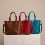 Trío de bolsas Mini Tote de piel Crazy INALIA en tres colores