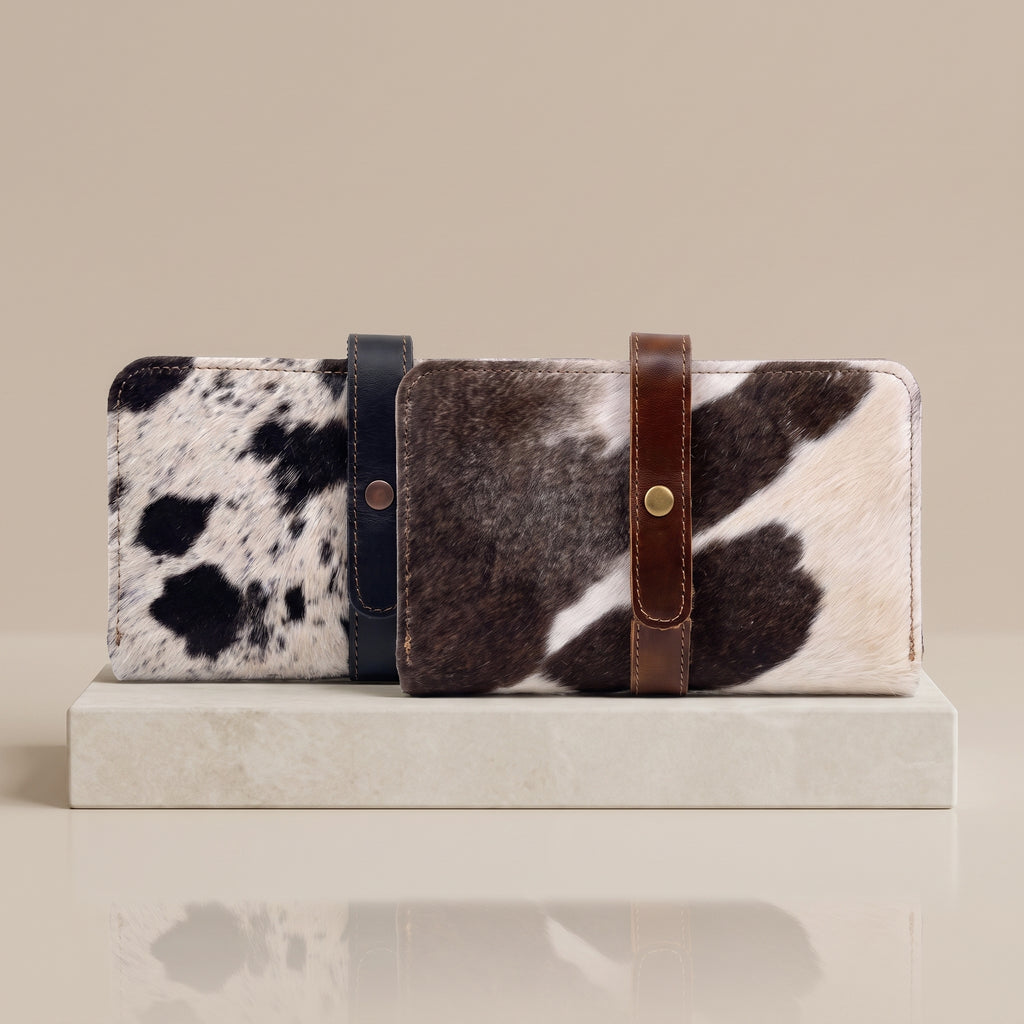 Cartera Tote de Pelo de Vaca con Interior PullUp — Piezas Únicas