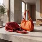 Bolsas Serena de piel Floater en Naranja y Rojo, edición Tonos Vibrantes