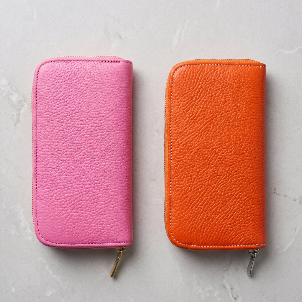 Cartera de Piel Floater de Doble Cierre – Colores Vibrantes